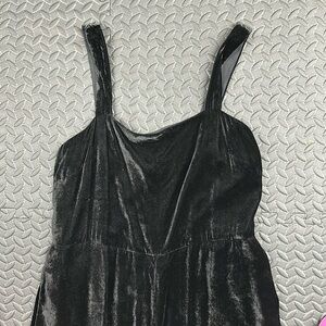 Madewell black crushed velvet jumpsuit